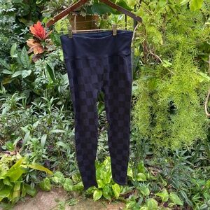 Good American blue Checker Leggings size 3/4 or L/XL ankle length